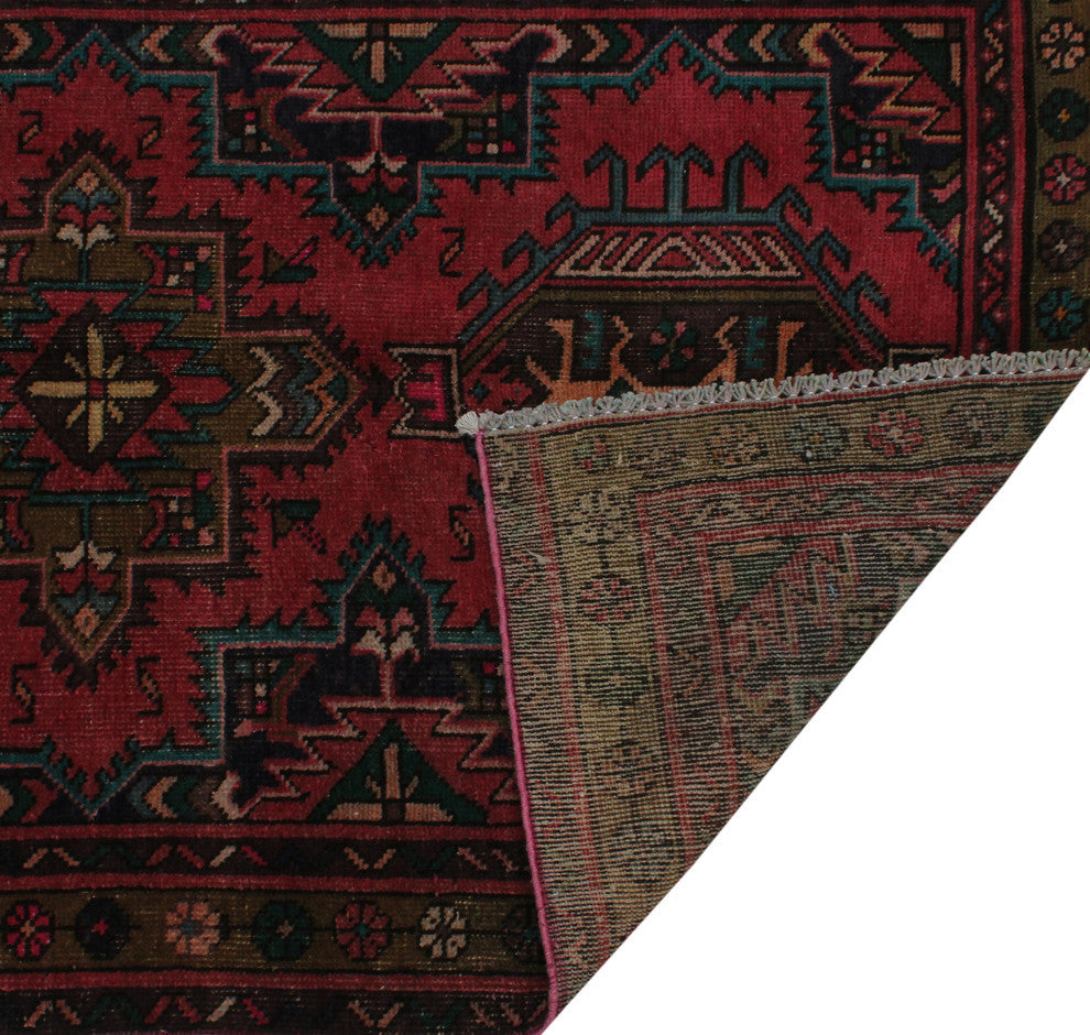 Fine Vintage Distressed Abzari Red Runner, 3''5x11''11