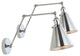 Rover Adjustable Classic Glam Arm Metal LED Wall Sconce, Chrome, Set of 2