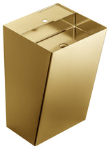 Karran Cinox Stainless Steel Rectangular Pedestal Sink, Gold