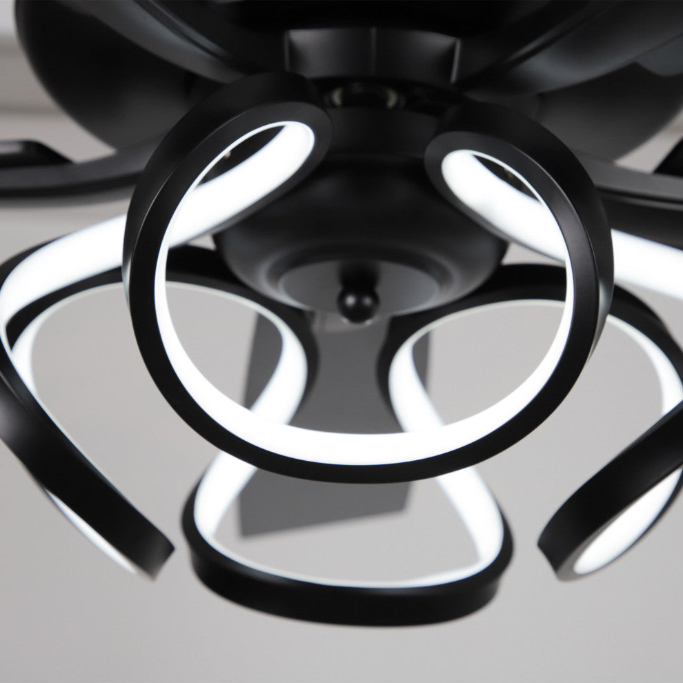 52 in. Black LED Ceiling Fan with Remote Control