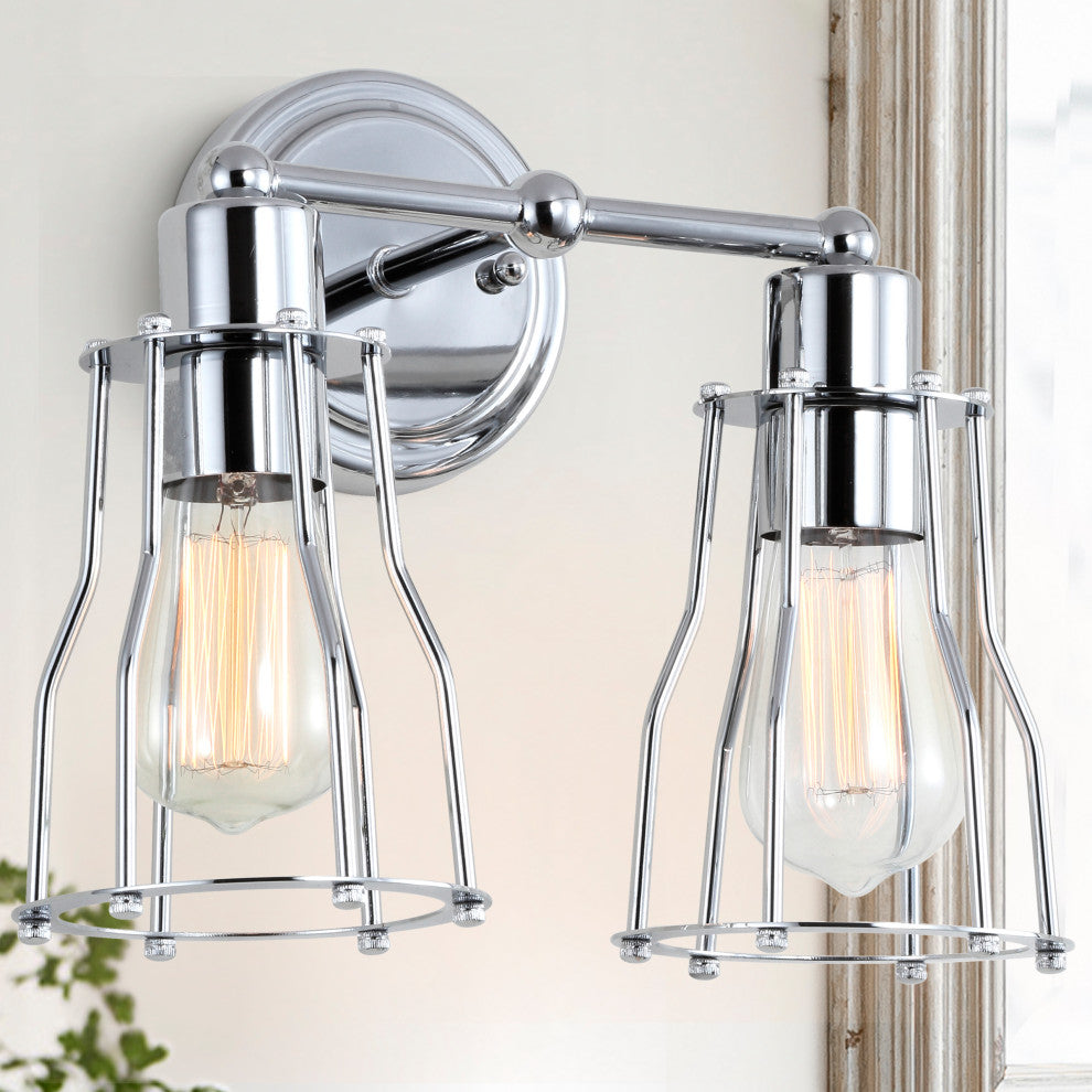 Evelyn Metal Vanity Light, Chrome, 2-Light