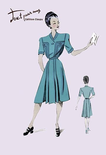 Casual Dress in Turquoise- Gallery Wrapped Canvas Art 12" x 18"