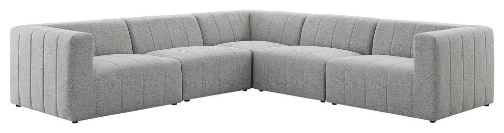 Sectional Sofa Set, Fabric, Gray, Modern, Living Lounge Hotel Hospitality