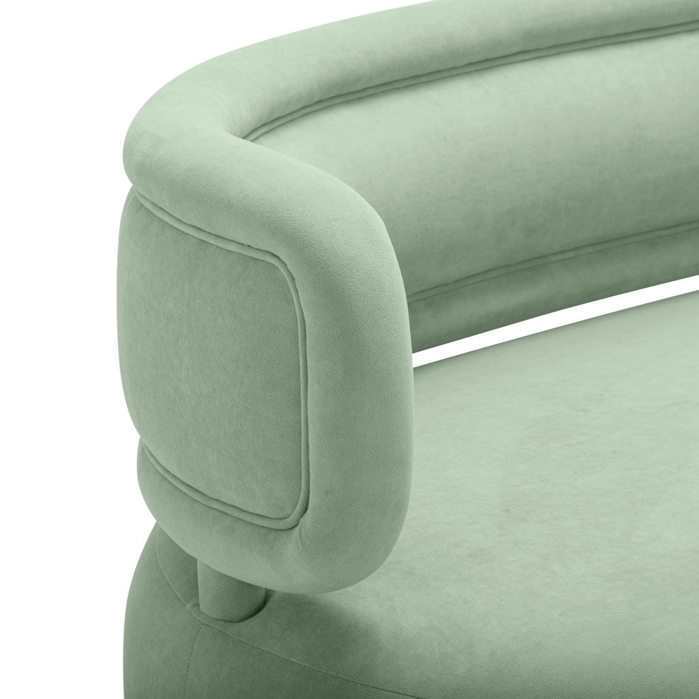 Tischa Velvet Sofa, Mint Green