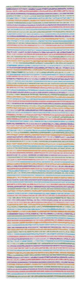 Safavieh Summer Collection Indoor-Outdoor SMR421 Rug, Ivory/Blue, 2'x8'