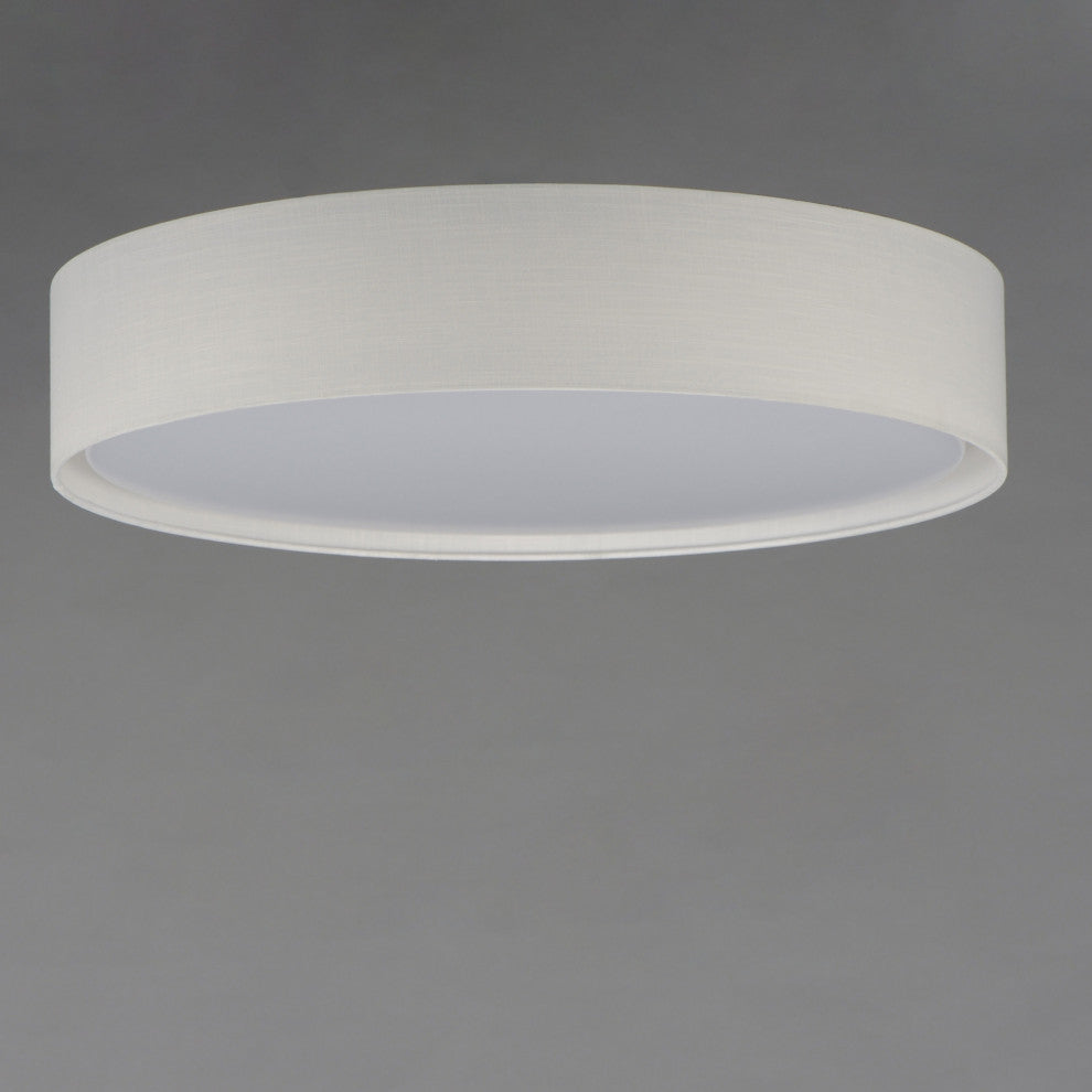 Maxim 10237 Prime 25"W LED Flush Mount Drum Ceiling Fixture - White Weave