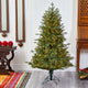 5' New Hampshire Spruce Faux Xmas Tree W/300 White Lights & Bendable Branches