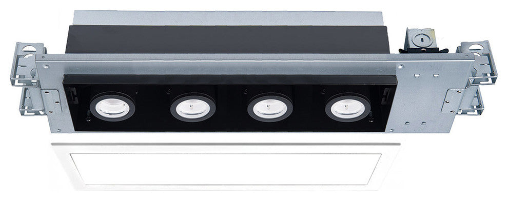 Silo LED Multiple Four-Light non-IC Airtight Housing, Light 3000K, White Black