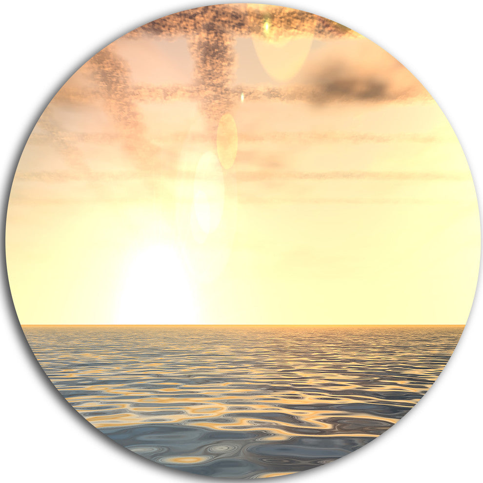 Beautiful Seascape With Clouds Over, Beach Round Wall Art, 36"