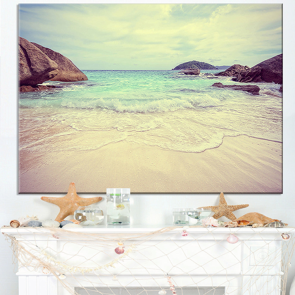 "Vintage Style Seashore Thailand" Seascape Art Canvas, 40"x30"