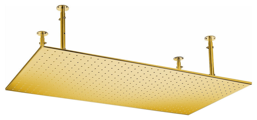 Bathselect 20x40in Ceiling Mount Rain Shower Head, Polished Gold