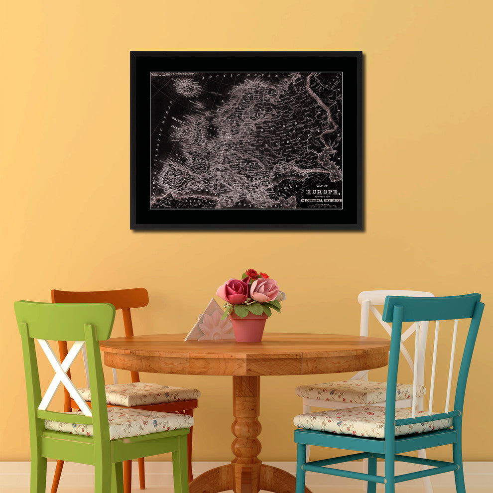 Europe Vintage Vivid Sepia Map Canvas, 16"x21"