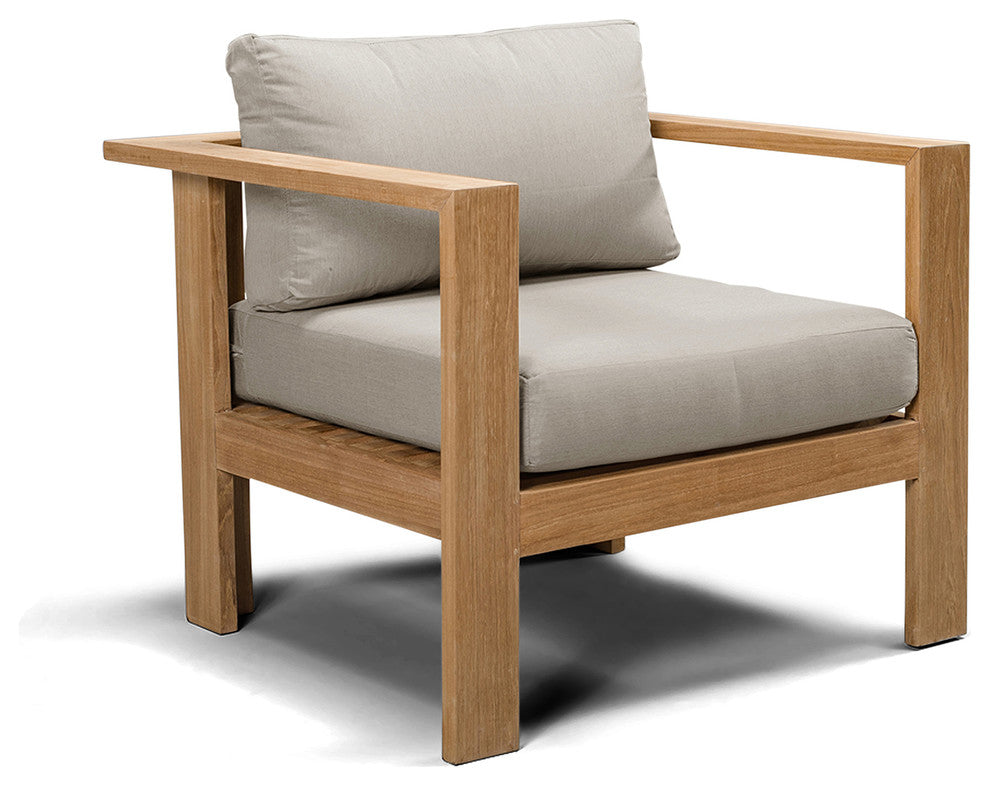 Ando Teak Club Chair, Cast Silver
