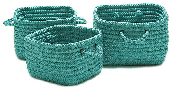Colonial Mills Basket Simply Home Shelf Storage Turquoise Square