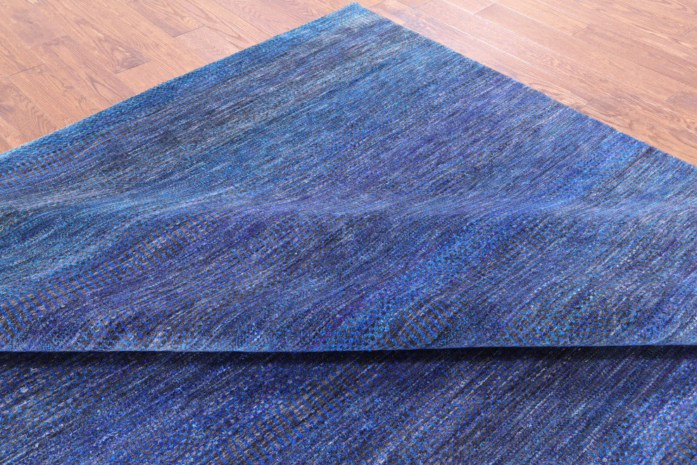 9' Square Super Savannah Gabbeh Hand Knotted Wool and Silk Rug Q6084