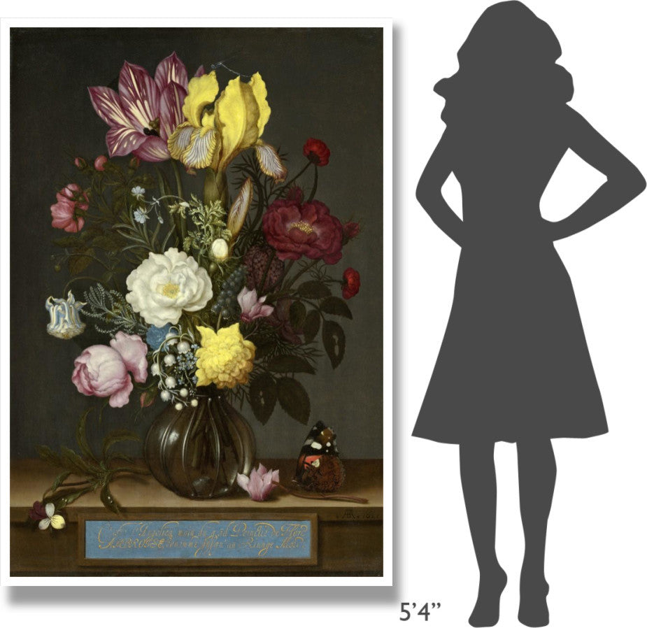 "Bouquet of Flowers in a Glass Vase, 1621" Paper Art, 42"x62"