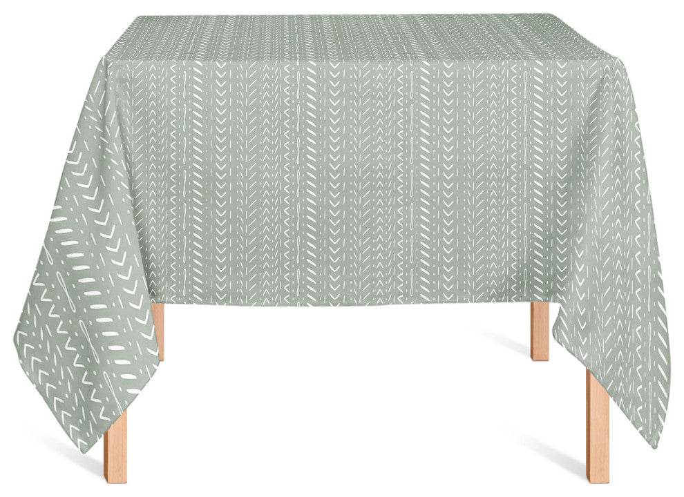 Little Doodles On Green 58x58 Tablecloth