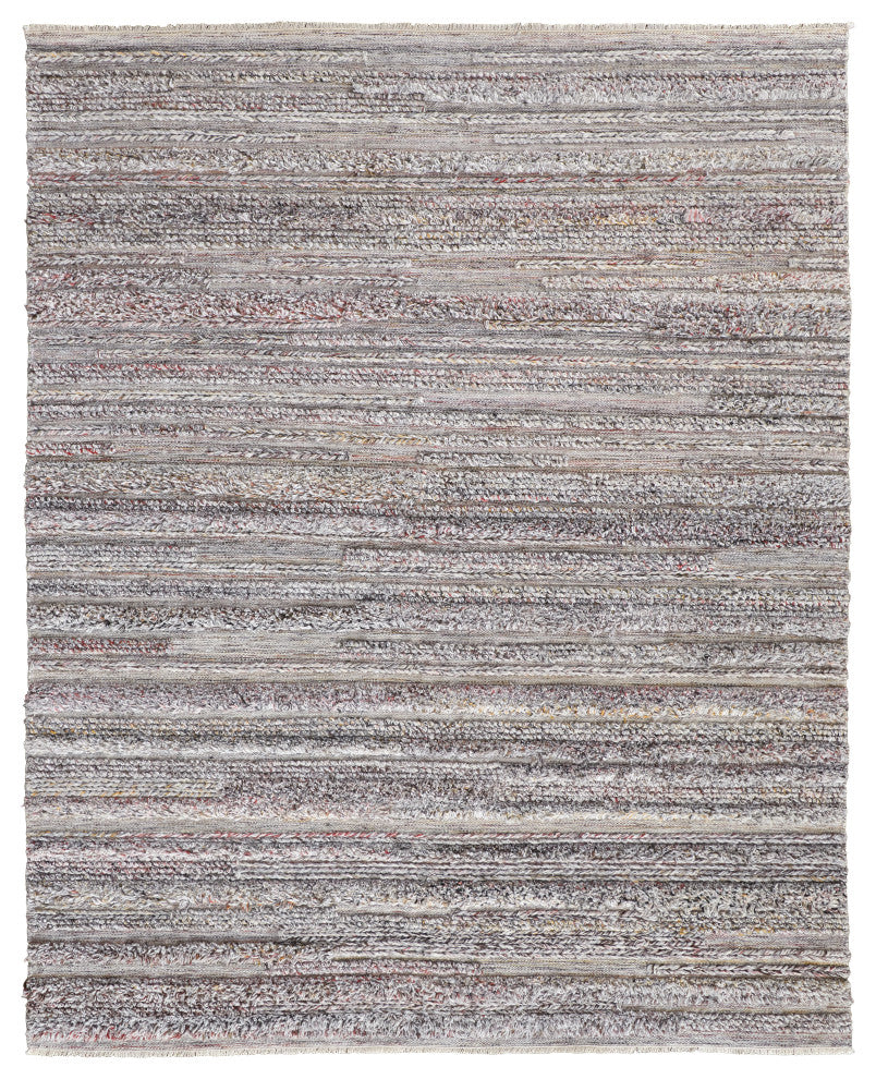 Weave & Wander Akton Shag Rug, Gray/Red/Yellow, 10ft x 14ft Rug