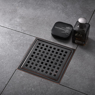 Luxier 6" Square Shower Floor Drain FD01-6, Oil Rubbed Bronze