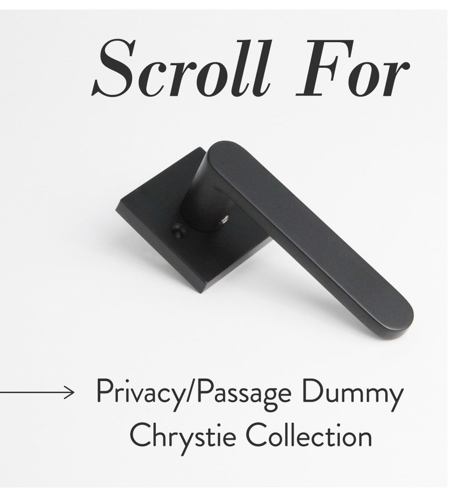 Modern Heavy Duty Designer Door Handle - Chrystie Collection, Matte Black, Privacy Right Hand