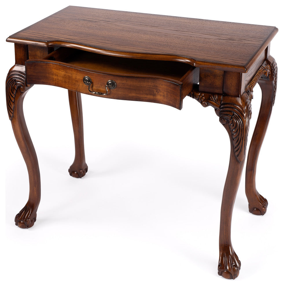 Dupree 33" Wood Writing Desk, Medium Brown