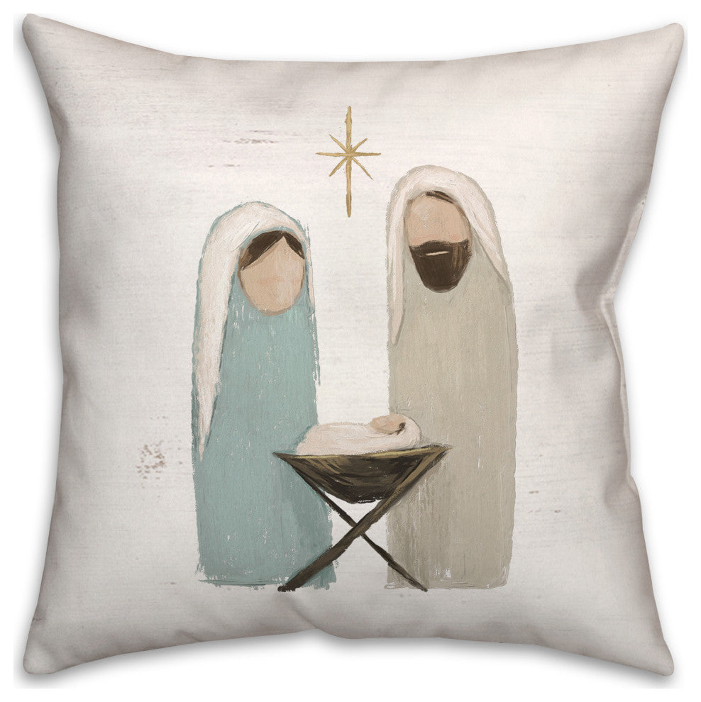 Painted Nativity 16x16 Spun Poly Pillow
