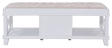 Condray White Upholstered Storage Bench