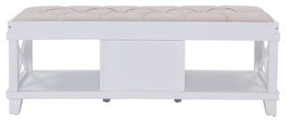 Condray White Upholstered Storage Bench