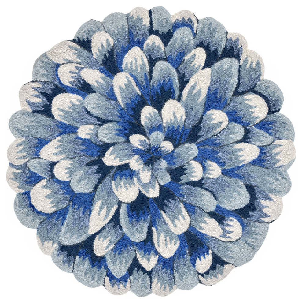 Frontporch Mum Rug, Blue, 3' Round