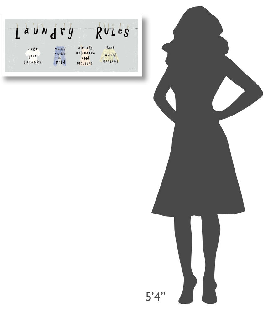 "Laundry Rules I" Digital Paper Print by Sue Schlabach, 32"x14"