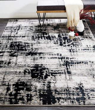 Orin R3339 Modern/Industrial Rug, Black, 13'x20'