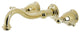 Kingston Brass KS3122NL Wall Mount Bathroom Faucet, Polished Brass