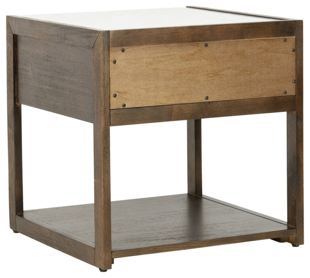 Safavieh Couture Adeline 1 Drawer Nightstand, Dark Chocolate