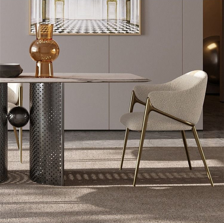 Light Luxury Postmodern Minimalist Dining Chair, White
