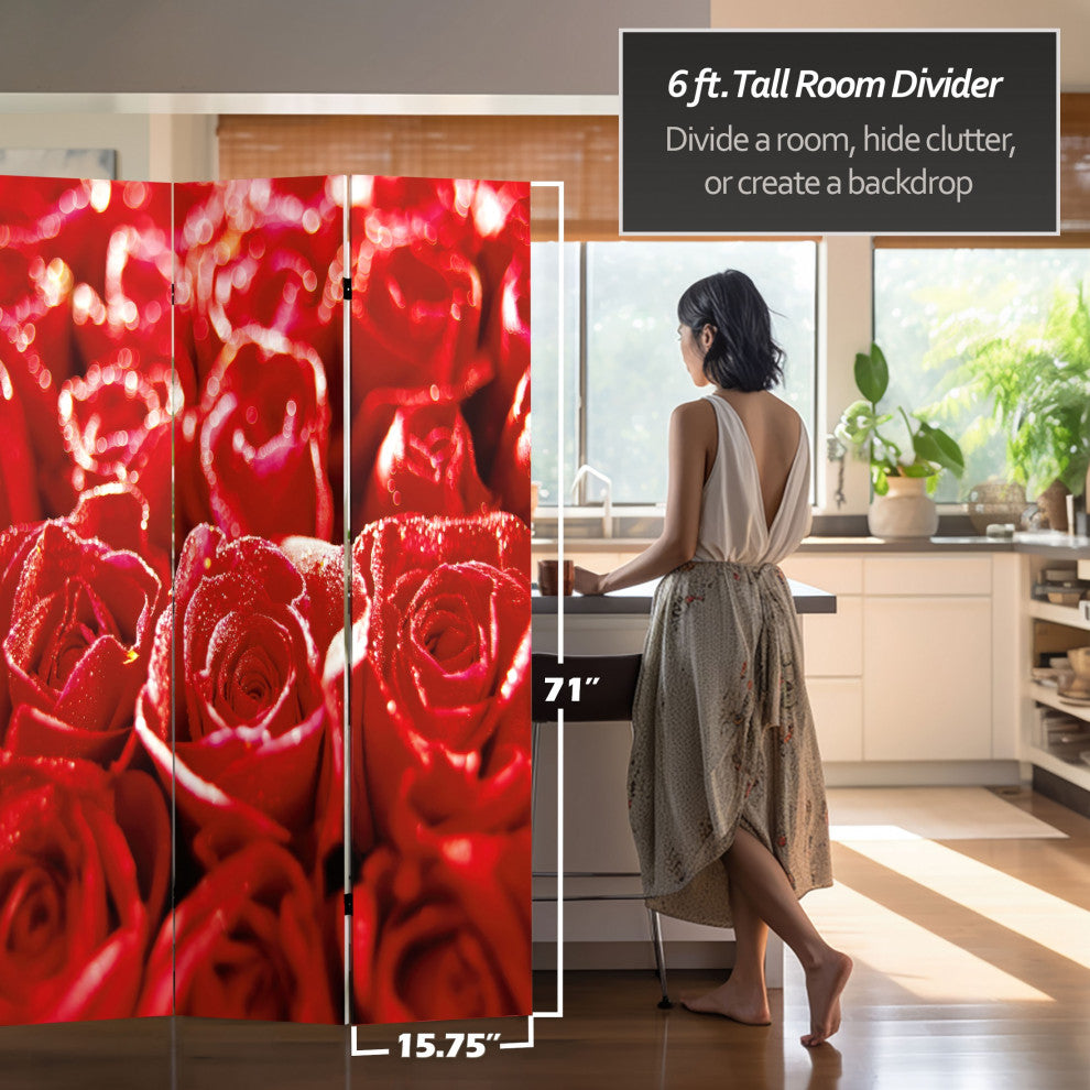 6'' Tall Double Sided Roses Room Divider