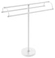 Free Standing Double Arm Towel Holder, Matte White
