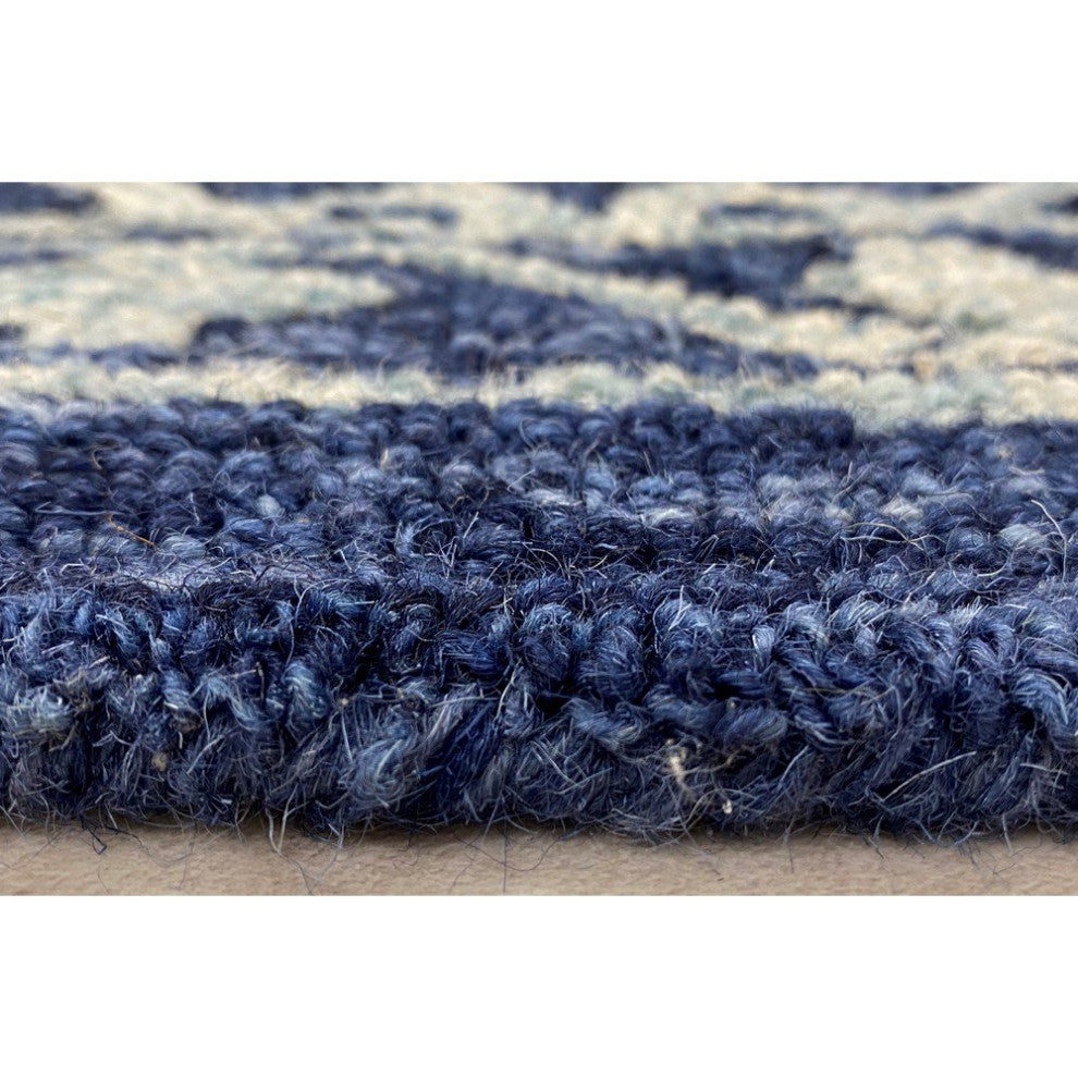 7" x 9" Blue Decorative Lattice Area Rug