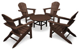 Polywood South Beach 5-Piece Conversation Group, Mahogany