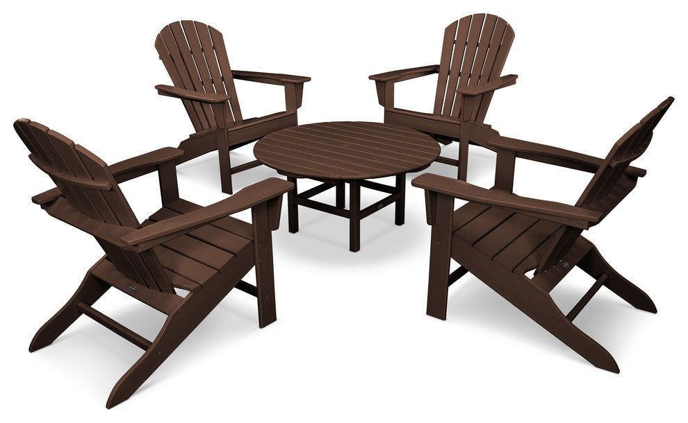 Polywood South Beach 5-Piece Conversation Group, Mahogany