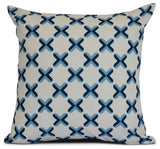 Light Blue Criss Cross, Geometric Print Pillow, 18"x18"