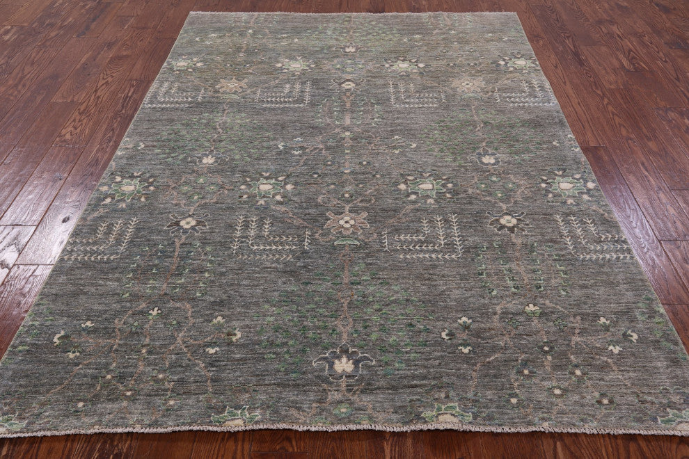 5' 7" X 7' 6" Persian Gabbeh Hand Knotted Wool Rug Q10206