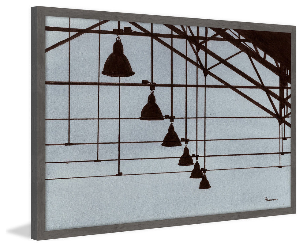 "Industrial Geometry" Framed Painting Print, 24"x16"