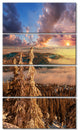 Beautiful Jungle with Fog At Sunset, Landscape Canvas Art, 28"x48", 4 Panels