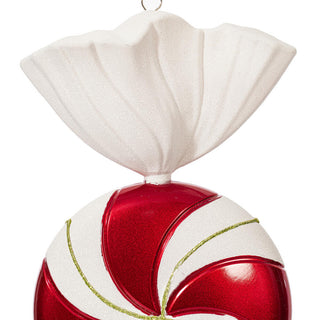 18.5" Red-White Swirl Candy Glitter