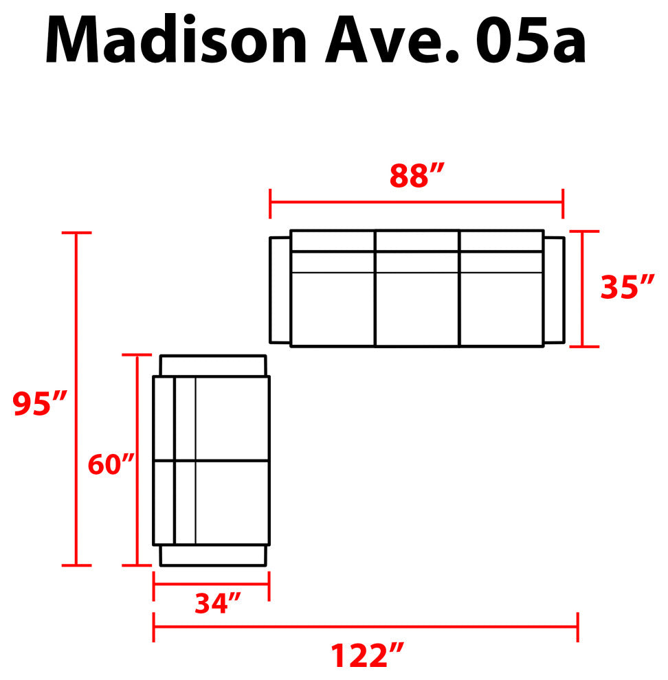 kathy ireland Madison Ave. 5 Piece Aluminum Patio Furniture Set 05a, Midnight