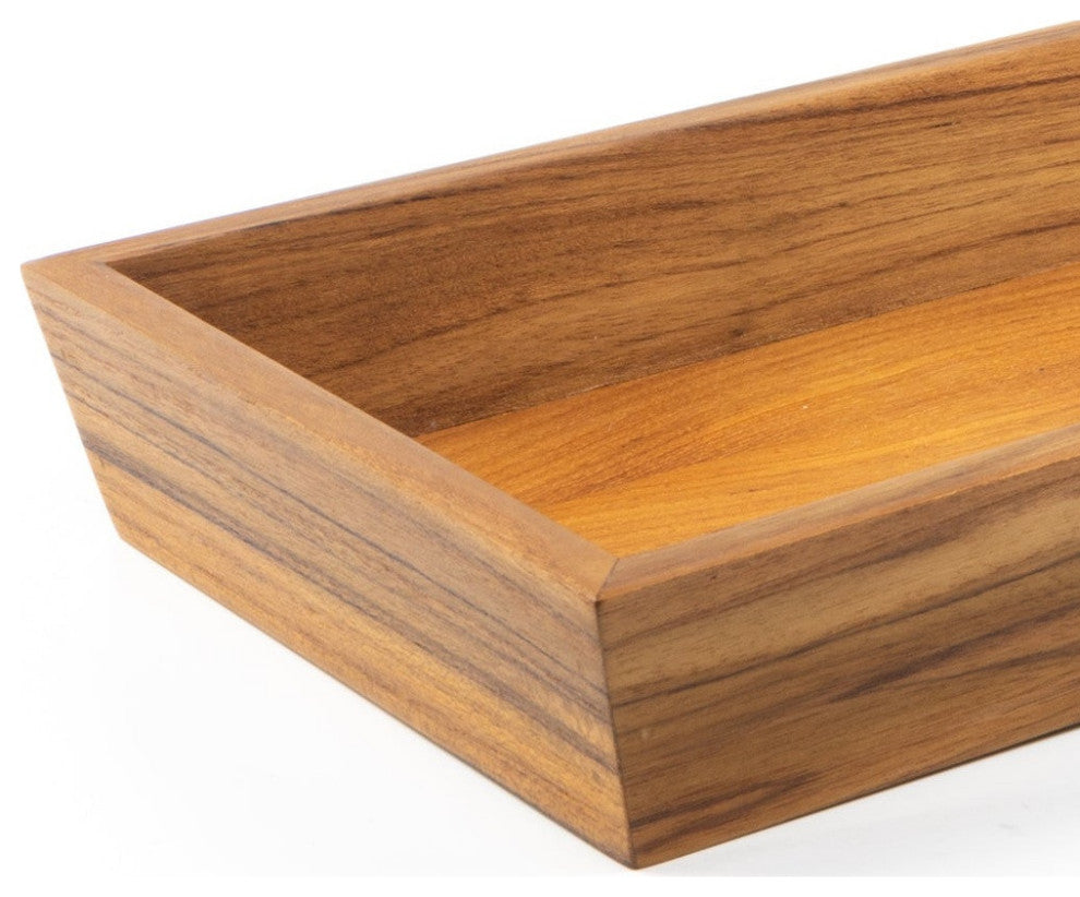 Traditional Solid Teak Vanity Tray
