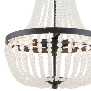 Crystorama 603-MK, 3-Light Chandelier, Matte Black