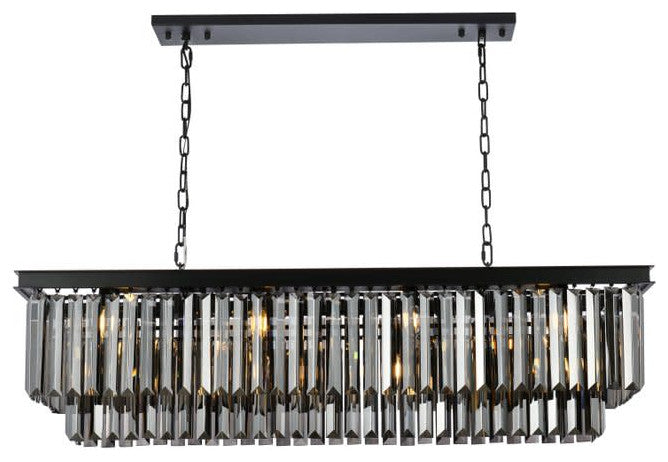 Elegant Lighting 1232D50-SS/RC Sydney 12 Light 50"W Crystal - Matte Black