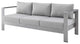 Lounge Sofa, Sunbrella, Fabric, Aluminum, Metal, Silver Gray, Outdoor