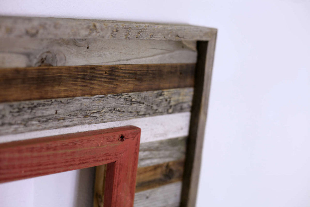 Summerland Barnwood Mirror 26"x38", Green